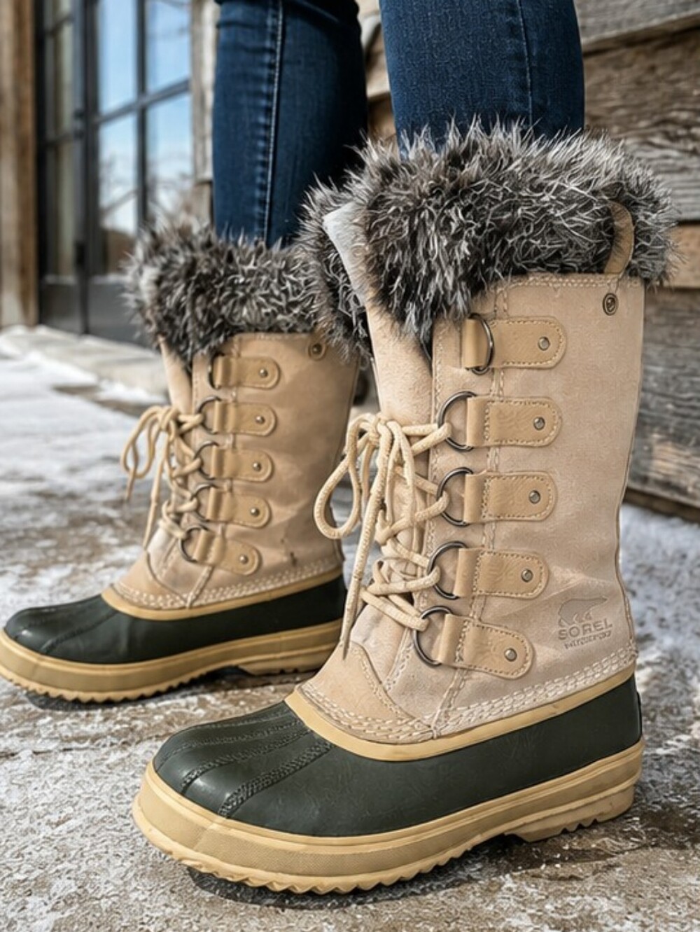 SOREL Joan of Arctic Waterproof Winter Boots Tan Beige Women's 8.5